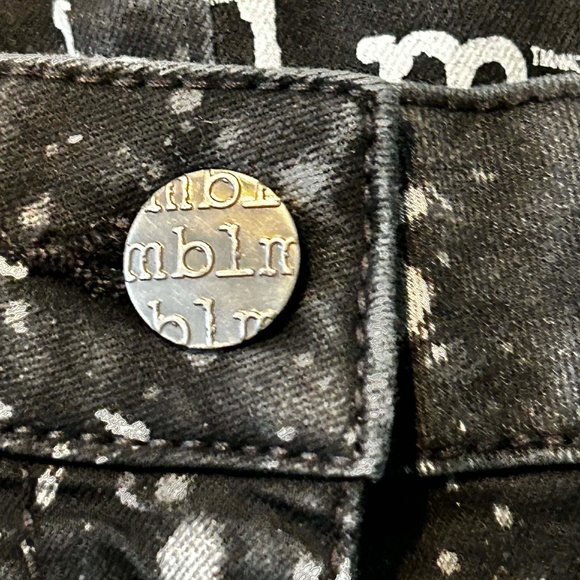 NEW PHOTOS! LEGGINGS, SKINNY DENIM, BLACK/GREY, SIZE 5, BLACK, FLY FRONT, 5 POCK - Picture 7 of 16